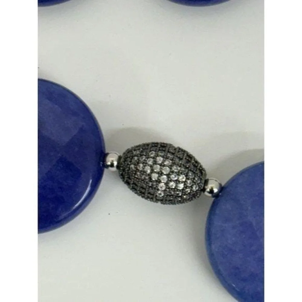 Necklace Lapis Lazuli Blue Pave Lobster Clasp Y-Drop Style New with Tags